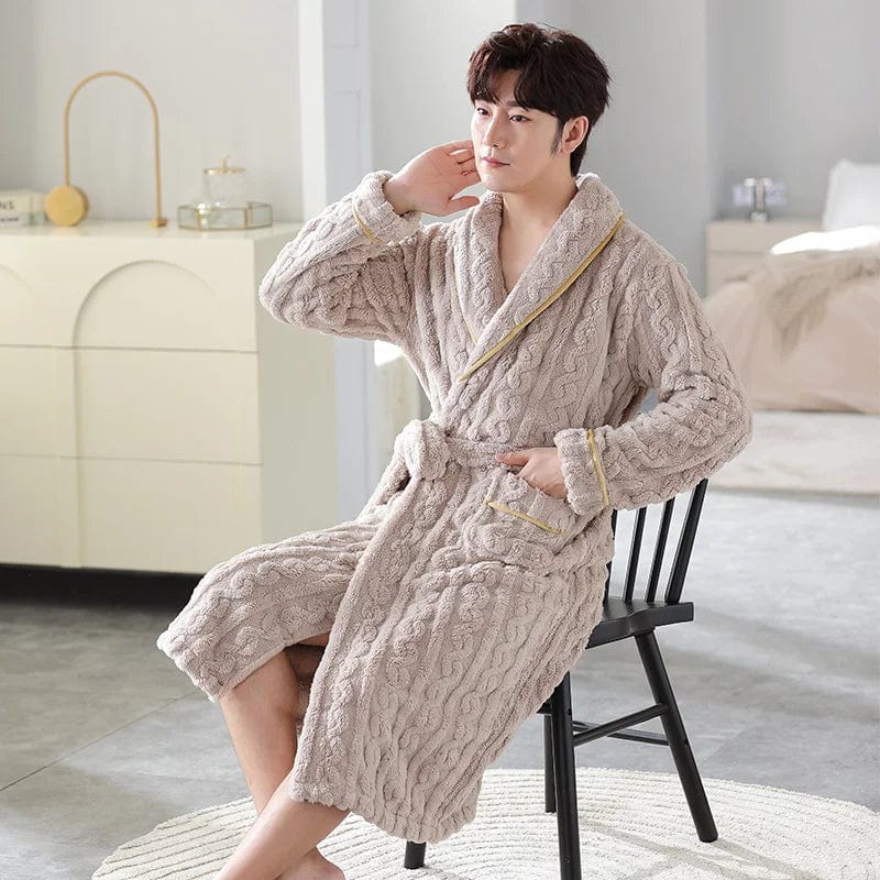 Peignoir Polaire Homme « Blanc » – Image 4