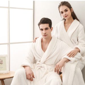 Peignoir Homme Nid d’Abeille Blanc