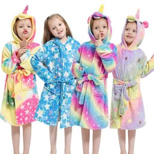 Peignoir  soie Enfant Licorne