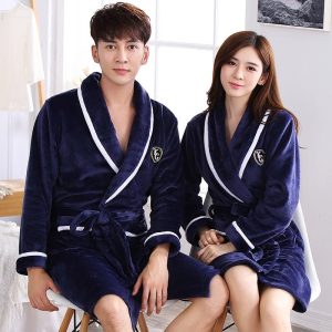 Peignoir Homme Polaire Bleu