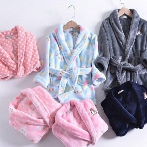 Peignoir soie Bleu Fille