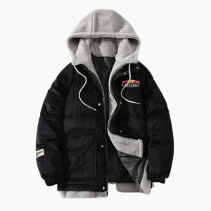 Veste capuche fourrure homme