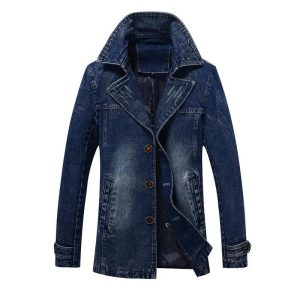 Veste en jean longue militaire